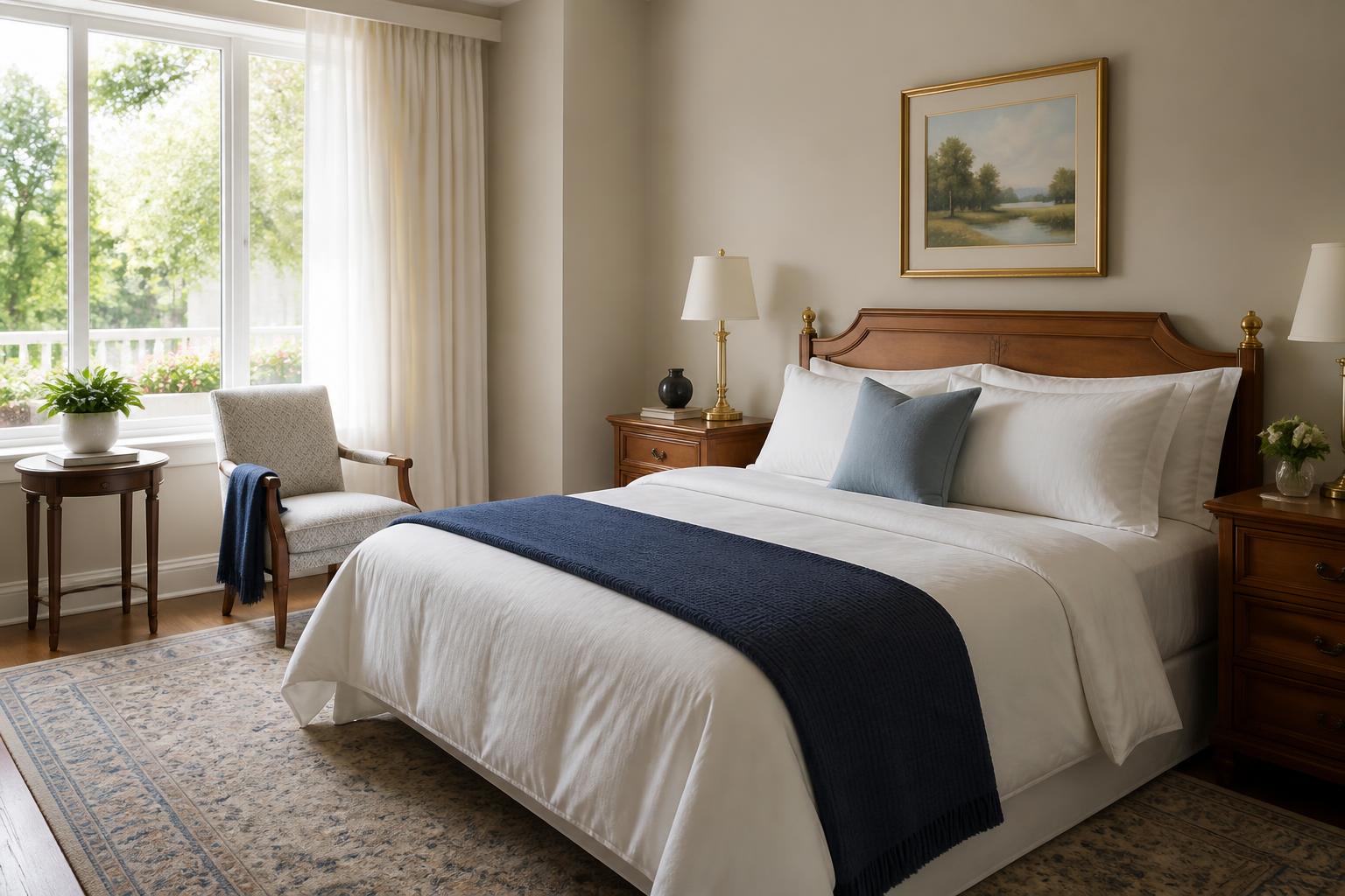 Calm furnished bedroom